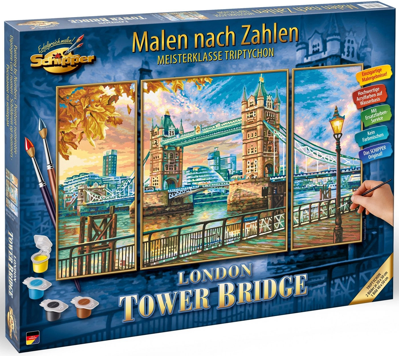 Schipper Malen nach Zahlen »Meisterklasse Triptychon - London - Tower Bridge«, Made in Germany