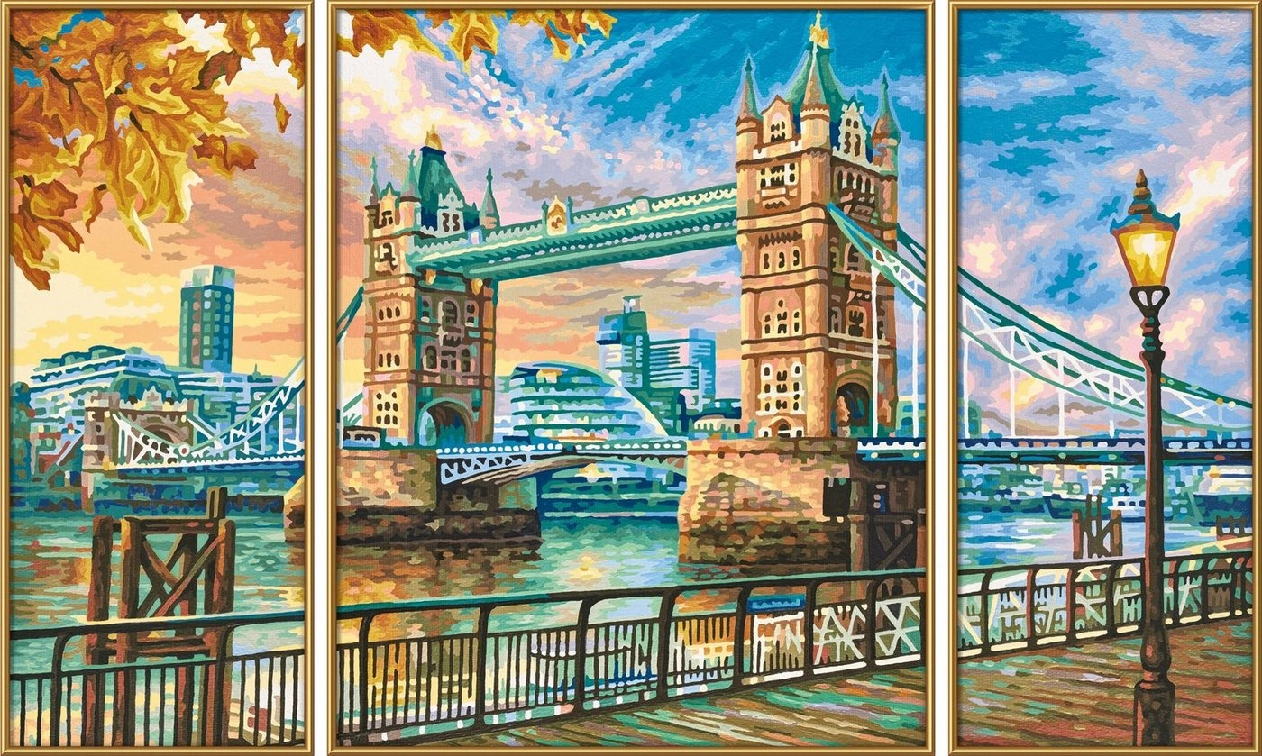 Schipper Malen nach Zahlen »Meisterklasse Triptychon - London - Tower Bridge«, Made in Germany