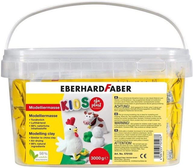 Eberhard Faber Modelliermasse »EFA PLAST classic Kids - 3kg weiß im Eimer«