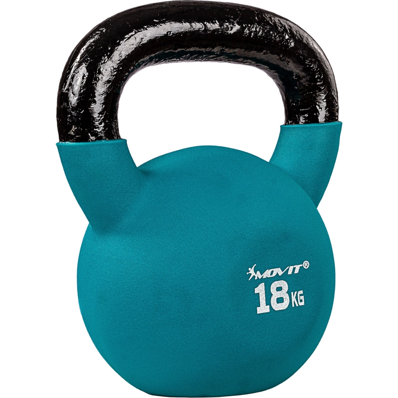 MOVIT® 18kg Kettlebell Kugelhantel gusseisen neopren petrol