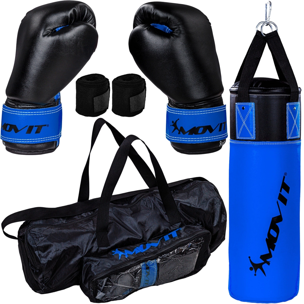 MOVIT® Boxsack Set für Kinder blau/schwarz