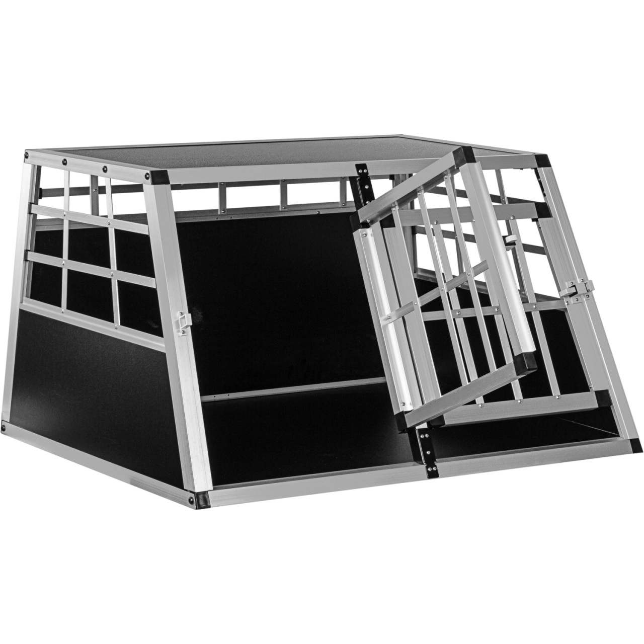 PETSTUFF® Alu Hundetransportbox 2-türig Rückwand 90°