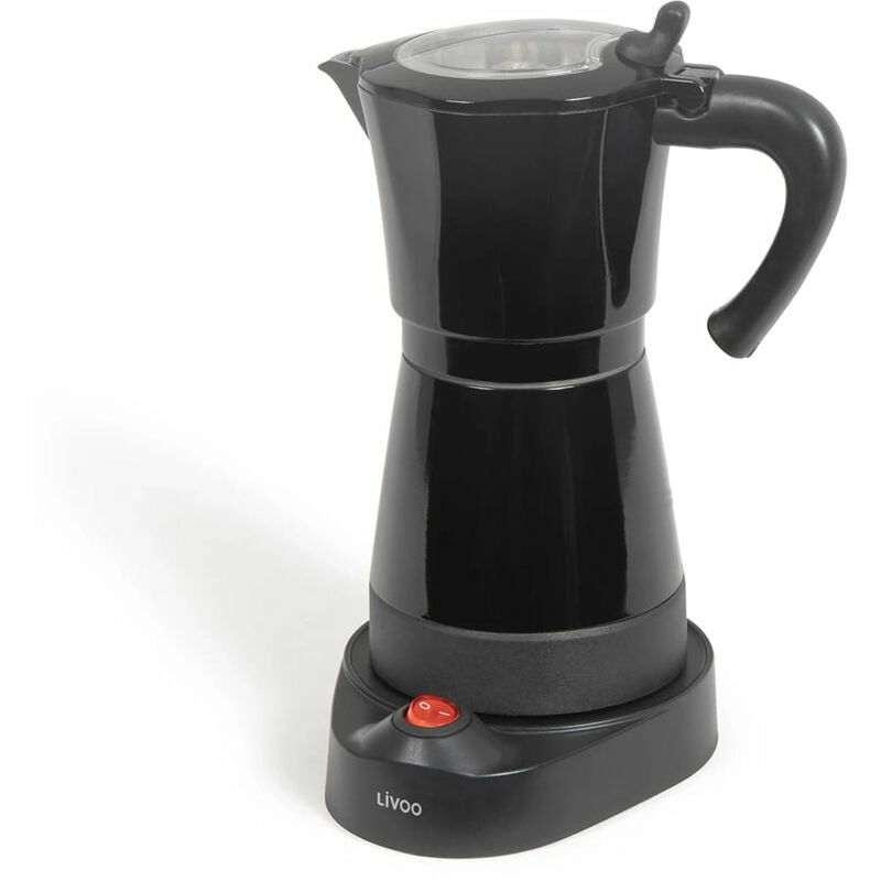 Livoo - Elektrische Kaffeemaschine Mokka 0,3 l 480 w Schwarz Schwarz