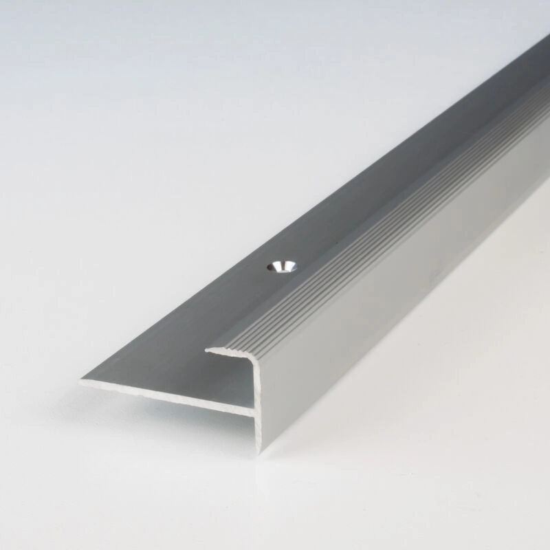 Einschubprofil | Aluminium eloxiert | Silber | Breite 10 mm | Höhe 8.5 mm | Länge 2700 mm | Gebohrt | Abschlussprofil | Einfassprofil |