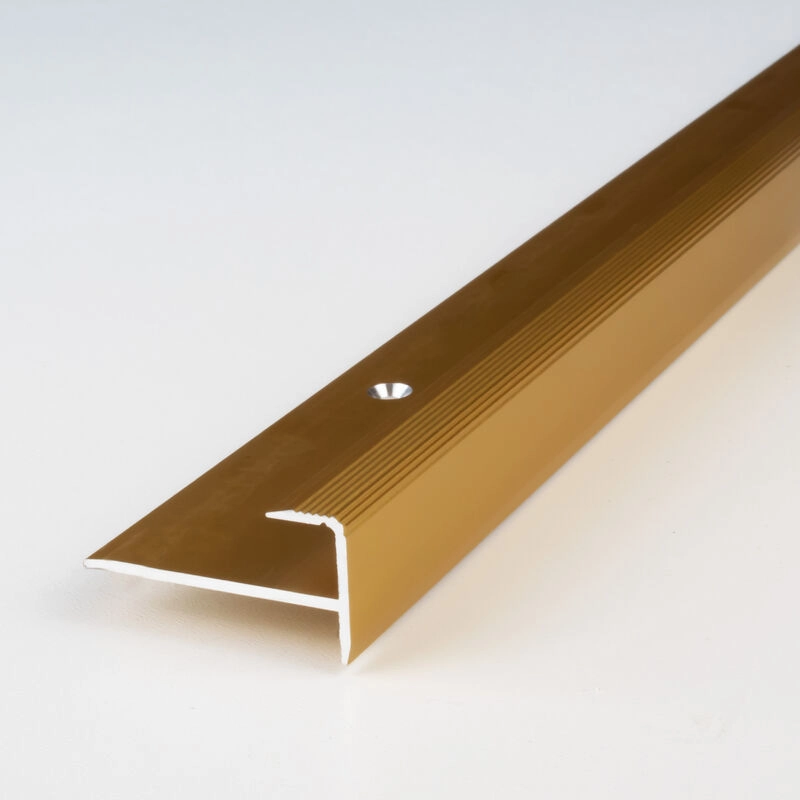 Einschubprofil | Aluminium eloxiert | Goldfarbig | Breite 10 mm | Höhe 8.5 mm | Länge 1000 mm | Gebohrt | Abschlussprofil | Einfassprofil |