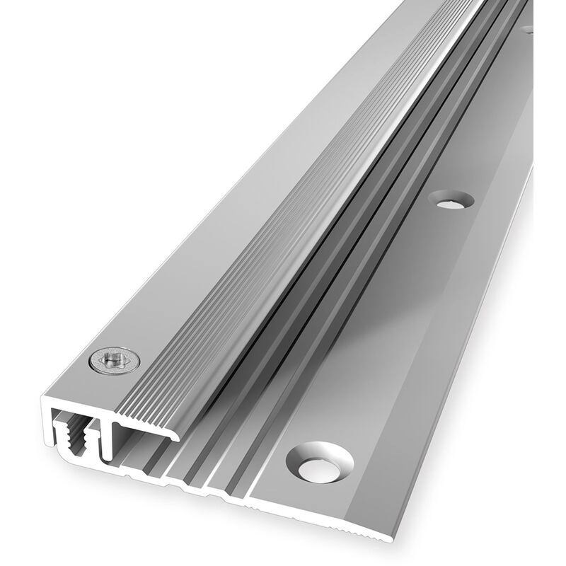 Proviston - Abschlussprofil | Vinylausgleich | Breite: 17 mm | Höhenausgleich: 4 - 9.5 mm | Länge: 900 mm | Aluminiumprofil | Silber | 1 Stück