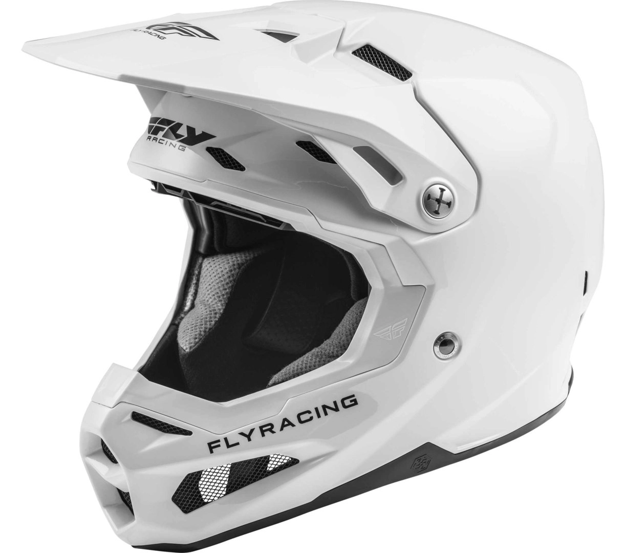 Fly Racing Formula Carbon Prime Solid Motocross Helm, weiss, Größe L, weiss, Größe L