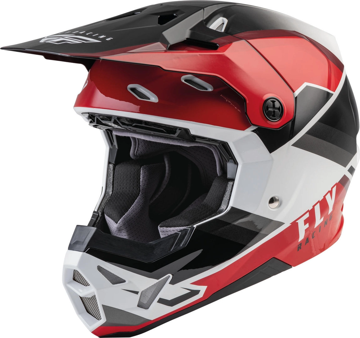 FLY Racing Formula CP Rush Motocross Helm, schwarz-weiss-rot, Größe XS, schwarz-weiss-rot, Größe XS