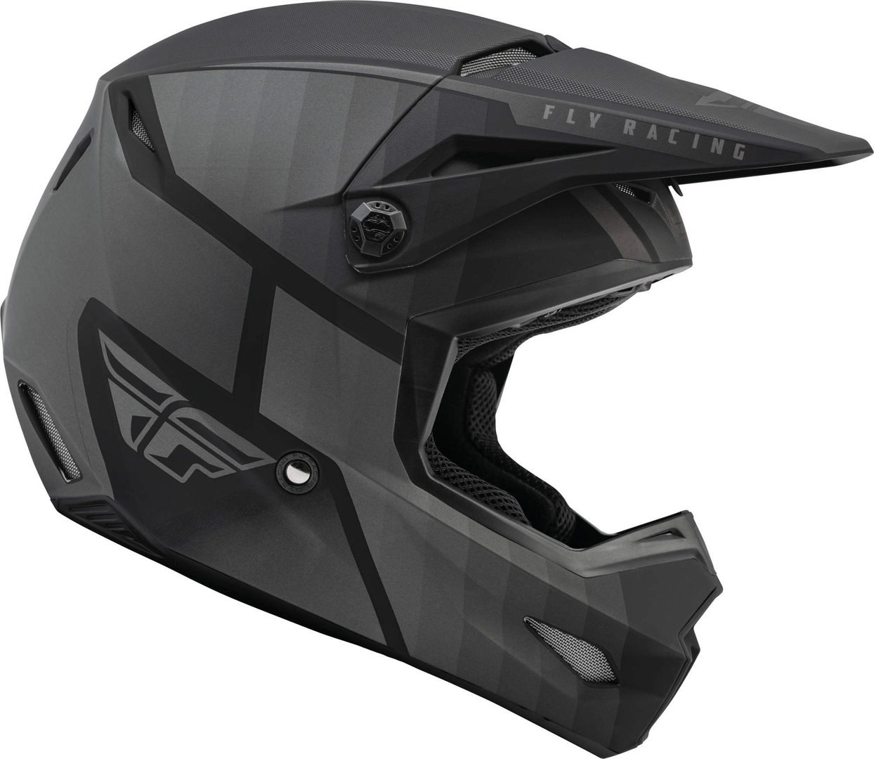 Fly Racing Kinetic Drift Motocross Helm, schwarz-grau, Größe M, schwarz-grau, Größe M