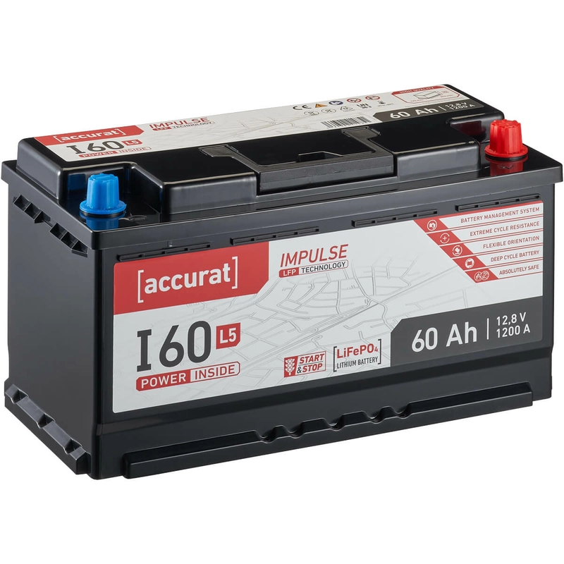 Accurat Impulse I60L5 Autobatterie 60Ah LiFePO4