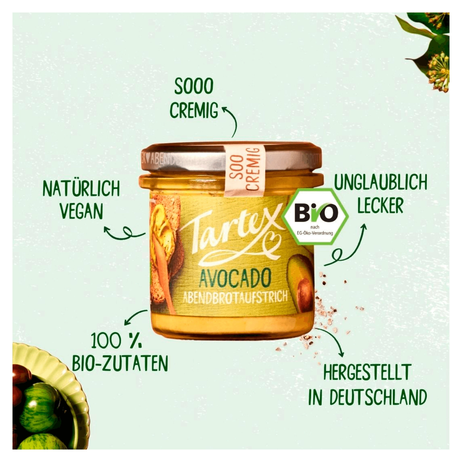 Tartex Bio Brotaufstrich Avocado 140g