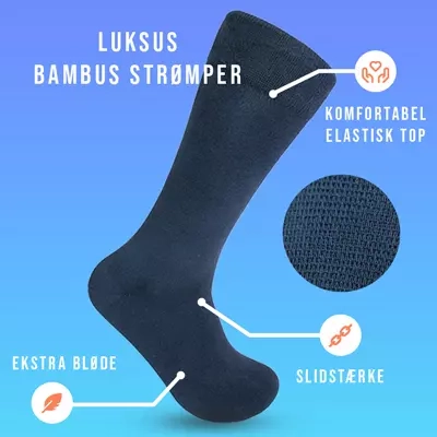 12er Pack Luxus Bambus Socken- navy 40-43