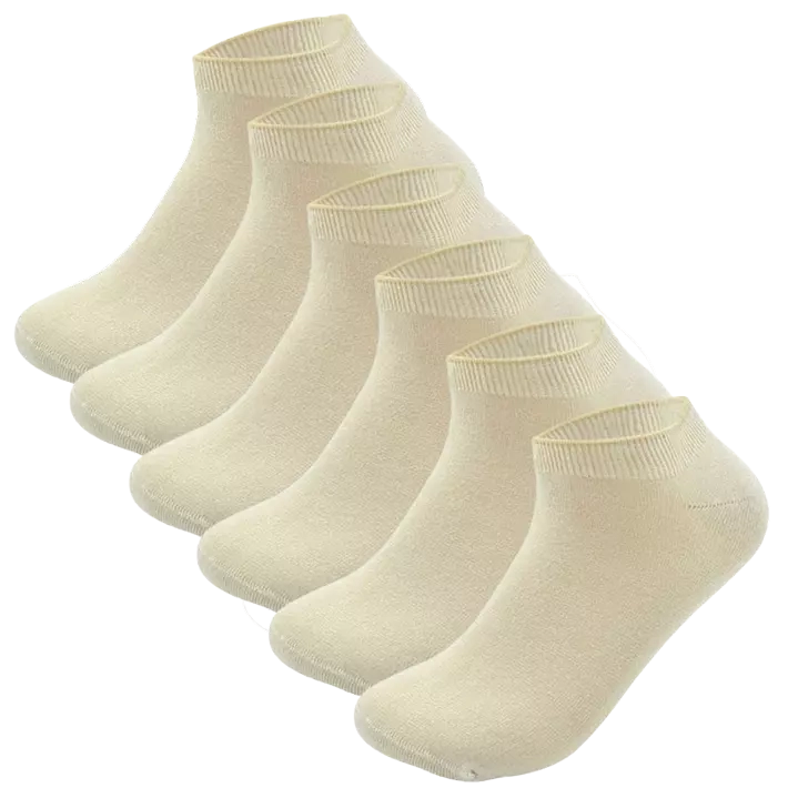 6er Pack Bambus Knöchelsocken- beige 44-47