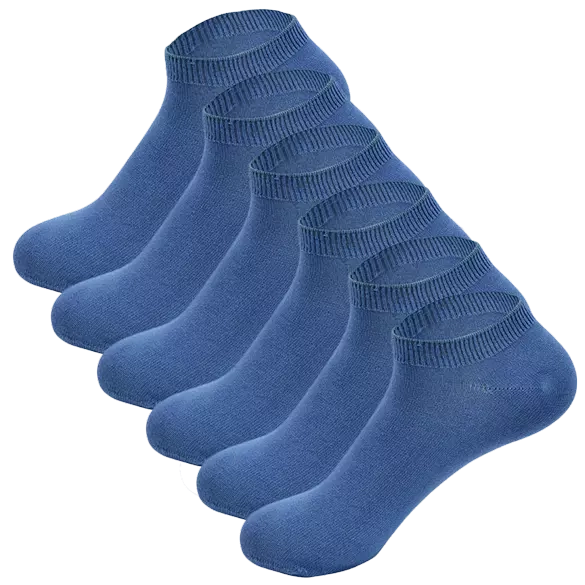 6er Pack Bambus Knöchelsocken- jeans 44-47