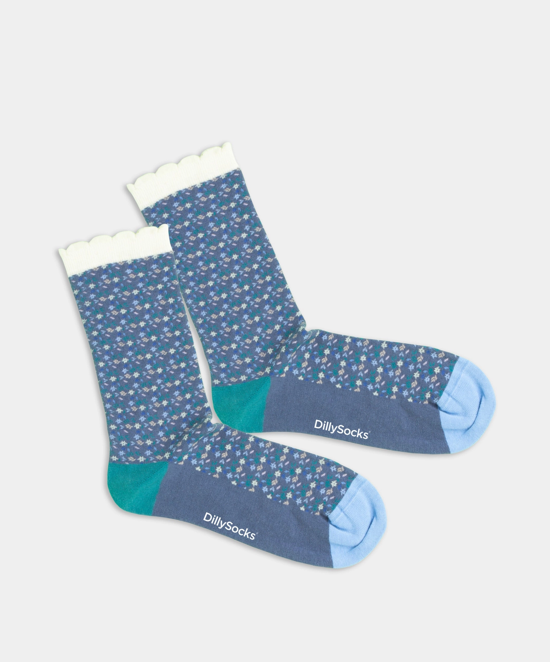 - Damensocken in Blau mit Motiv/Muster