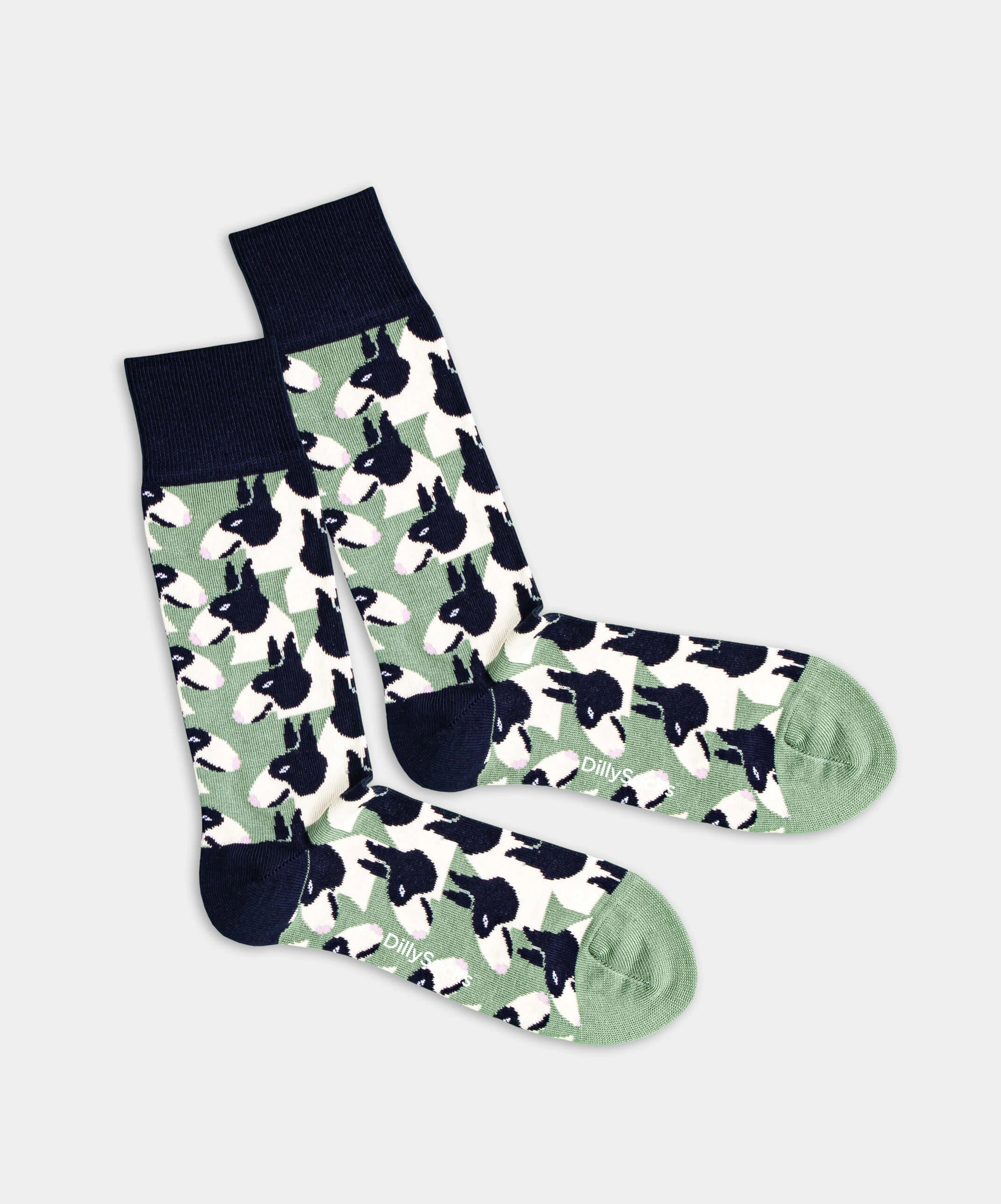 - Socken in Türkis Grün mit Hund Tier Motiv/Muster