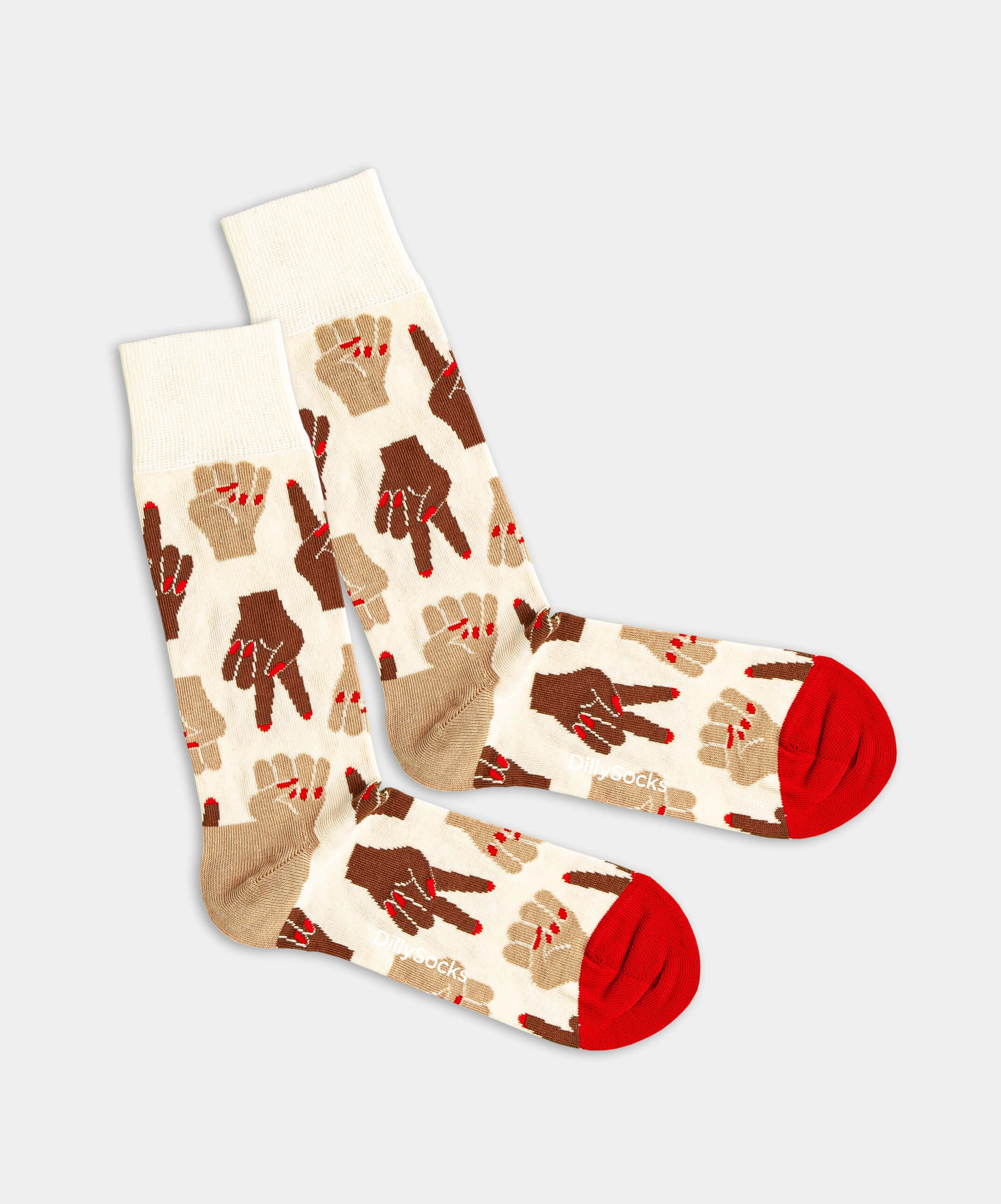 - Socken in Weiss mit Peace Motiv/Muster