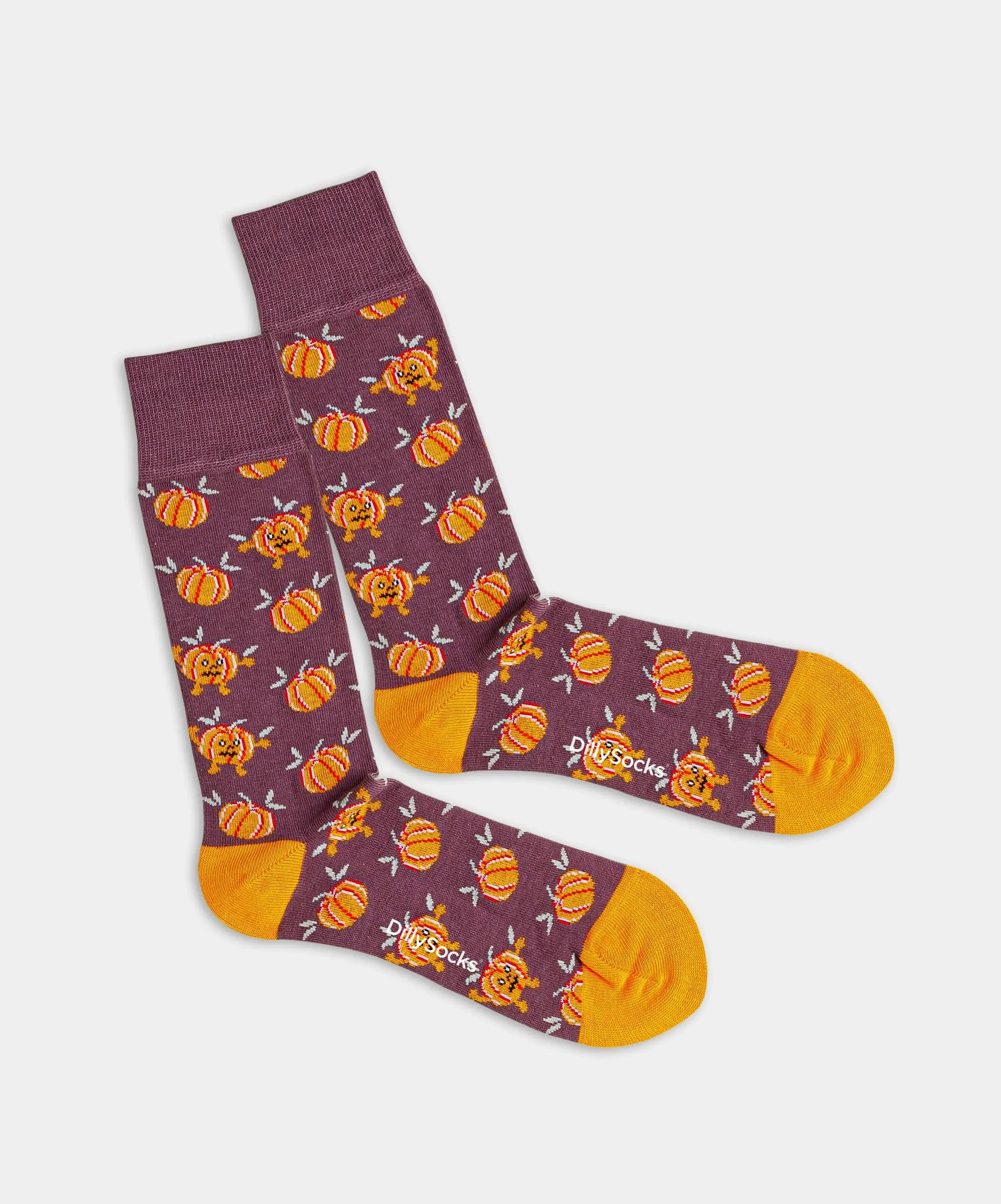 - Socken in Violett mit Halloween Essen Motiv/Muster