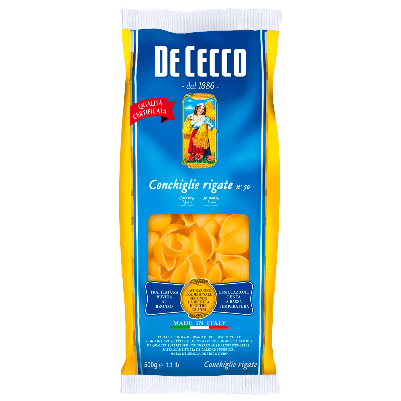 De Cecco Conchiglie Rigate Nr.50 500g