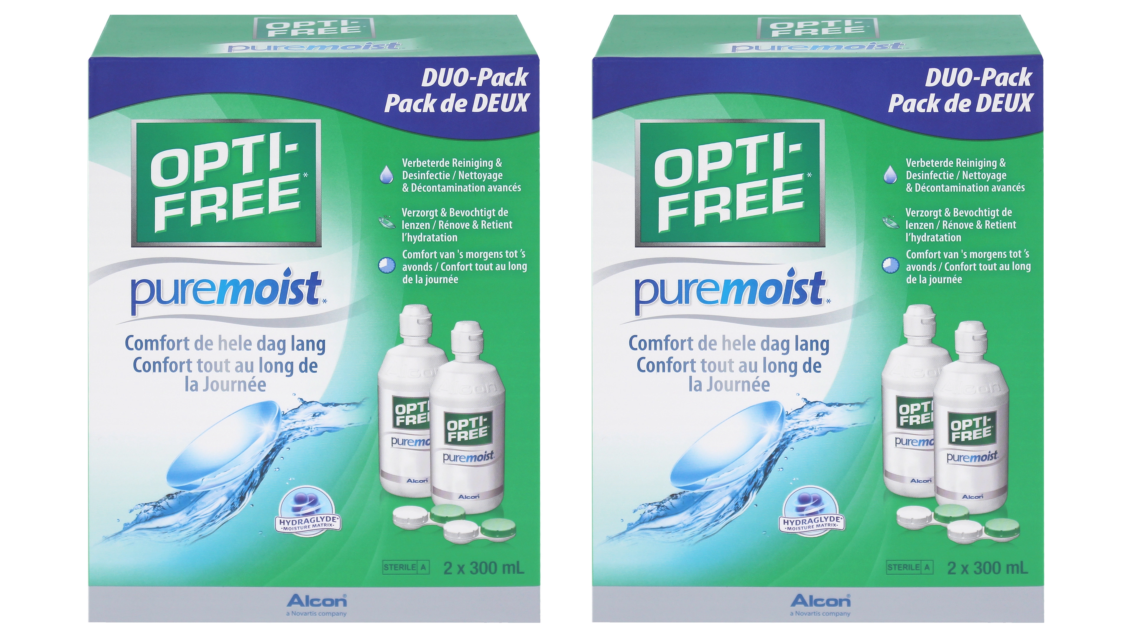 OPTI-FREE® PureMoist® All-in-One Pflege Vorteilspack 1200 ml Kontaktlinsen-Pflegemittel; -Flüssigkeit; -Lösung; -Reinigungsmittel; Kontaktlinsen