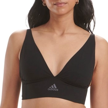 adidas BH BOS Smart Micro 720 Seamless Plunge Bra Schwarz Polyamid Large Damen