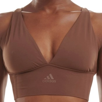 adidas BH BOS Smart Micro 720 Seamless Plunge Bra Dunkelbraun Polyamid Small Damen