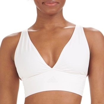 adidas BH BOS Smart Micro 720 Seamless Plunge Bra Weiß Polyamid Small Damen