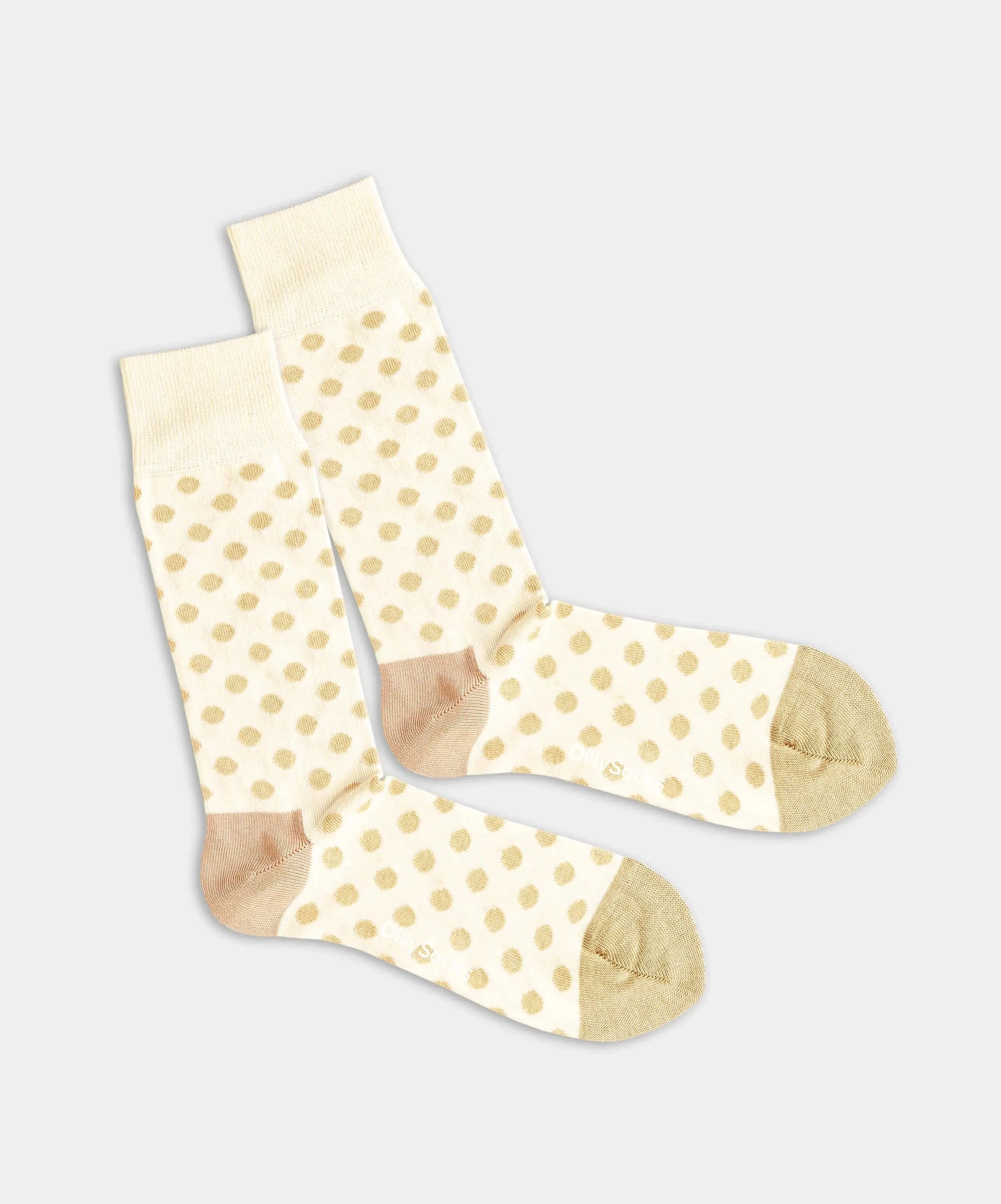 - Socken in Beige mit Punkte Motiv/Muster