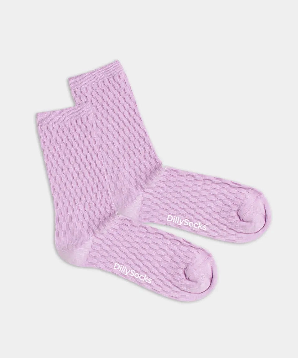 - Damensocken in Violett mit Uni Motiv/Muster