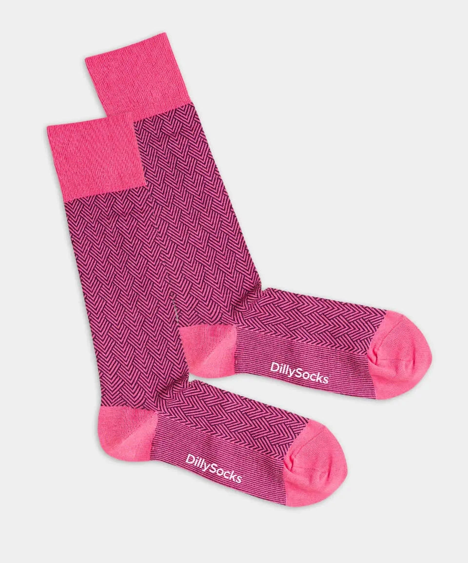 - Herrensocken in Rosa mit Geometrisch Motiv/Muster