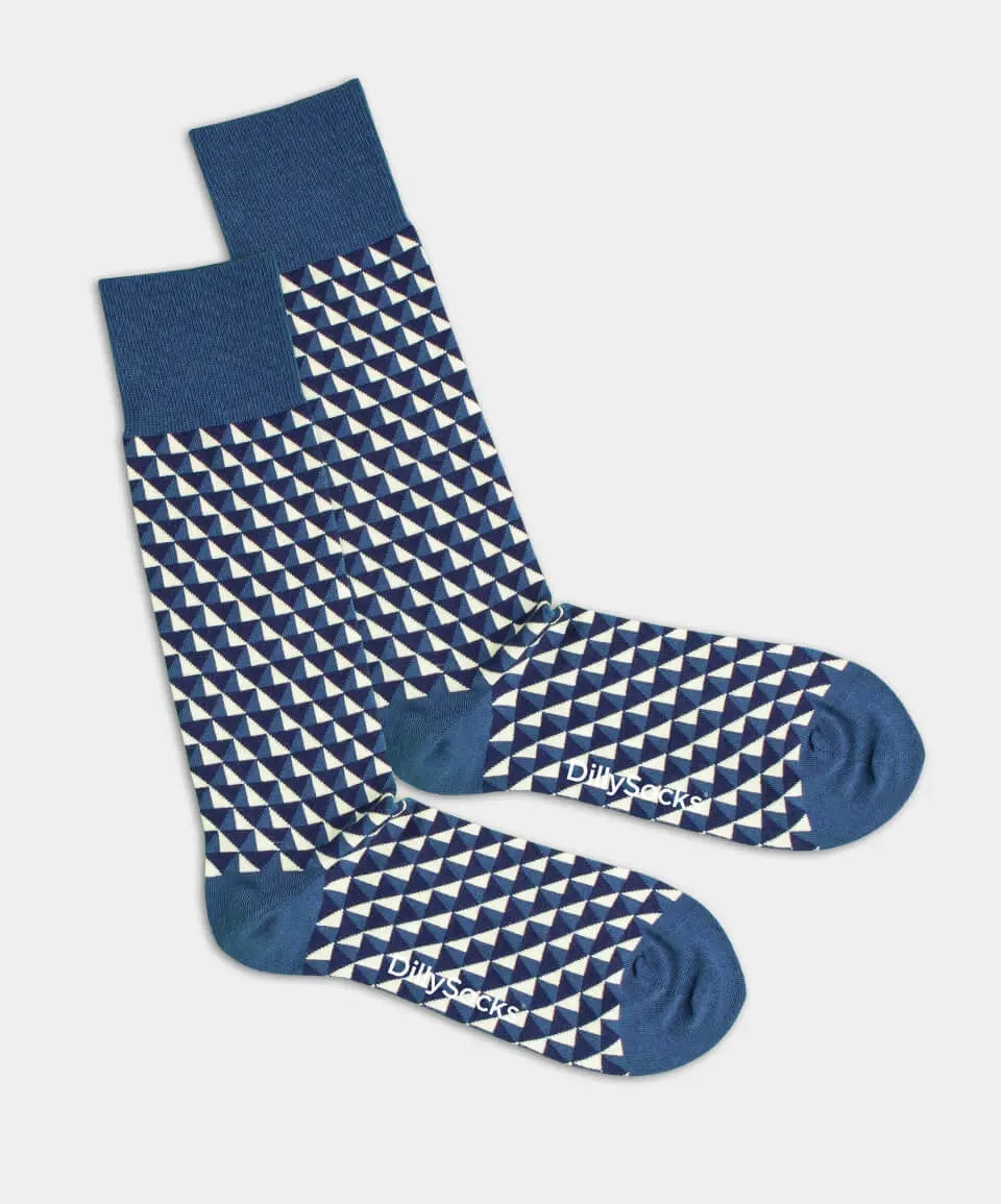 - Herrensocken in Blau mit Geometrisch Motiv/Muster