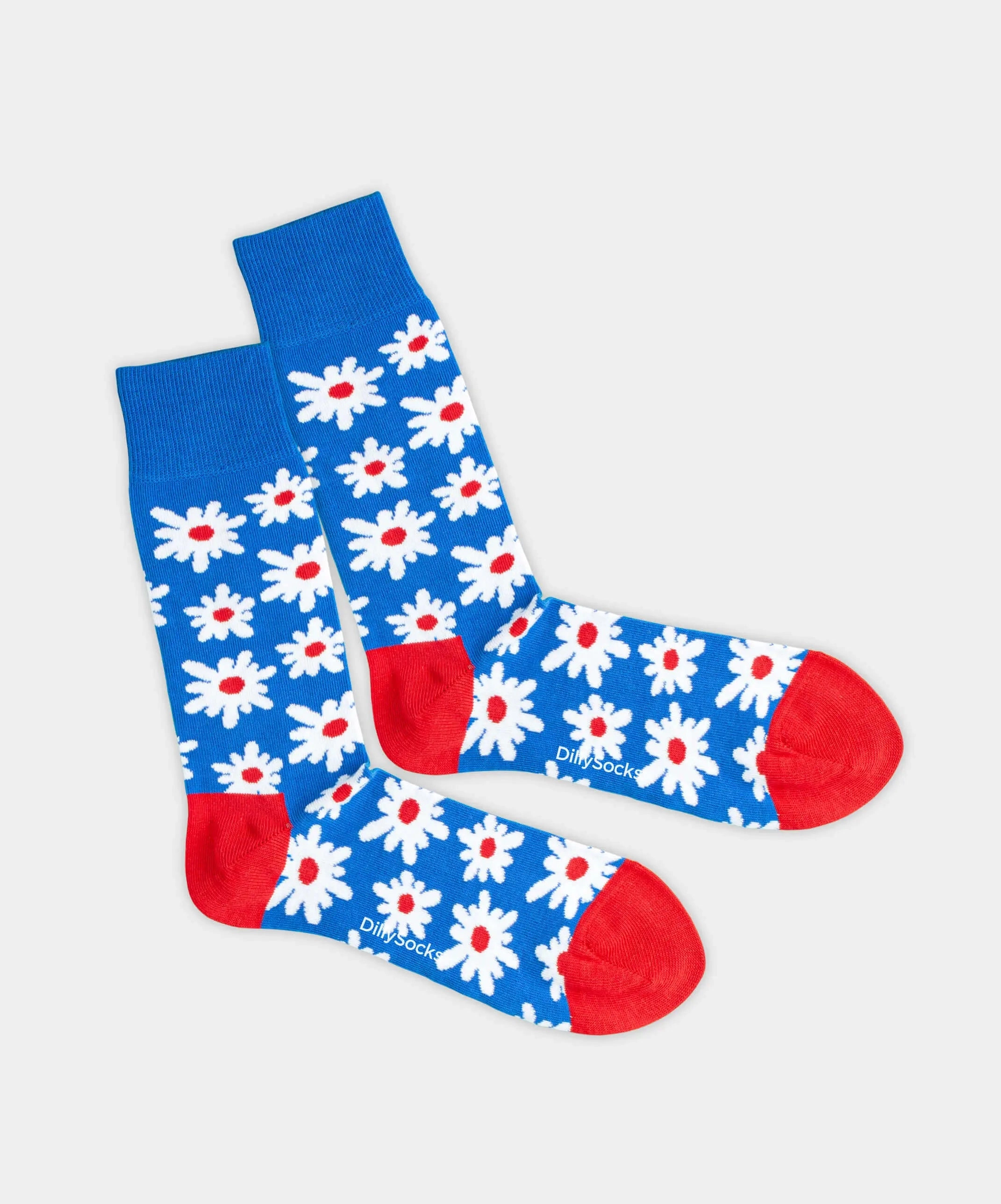 - Socken in Blau mit Blumen Motiv/Muster