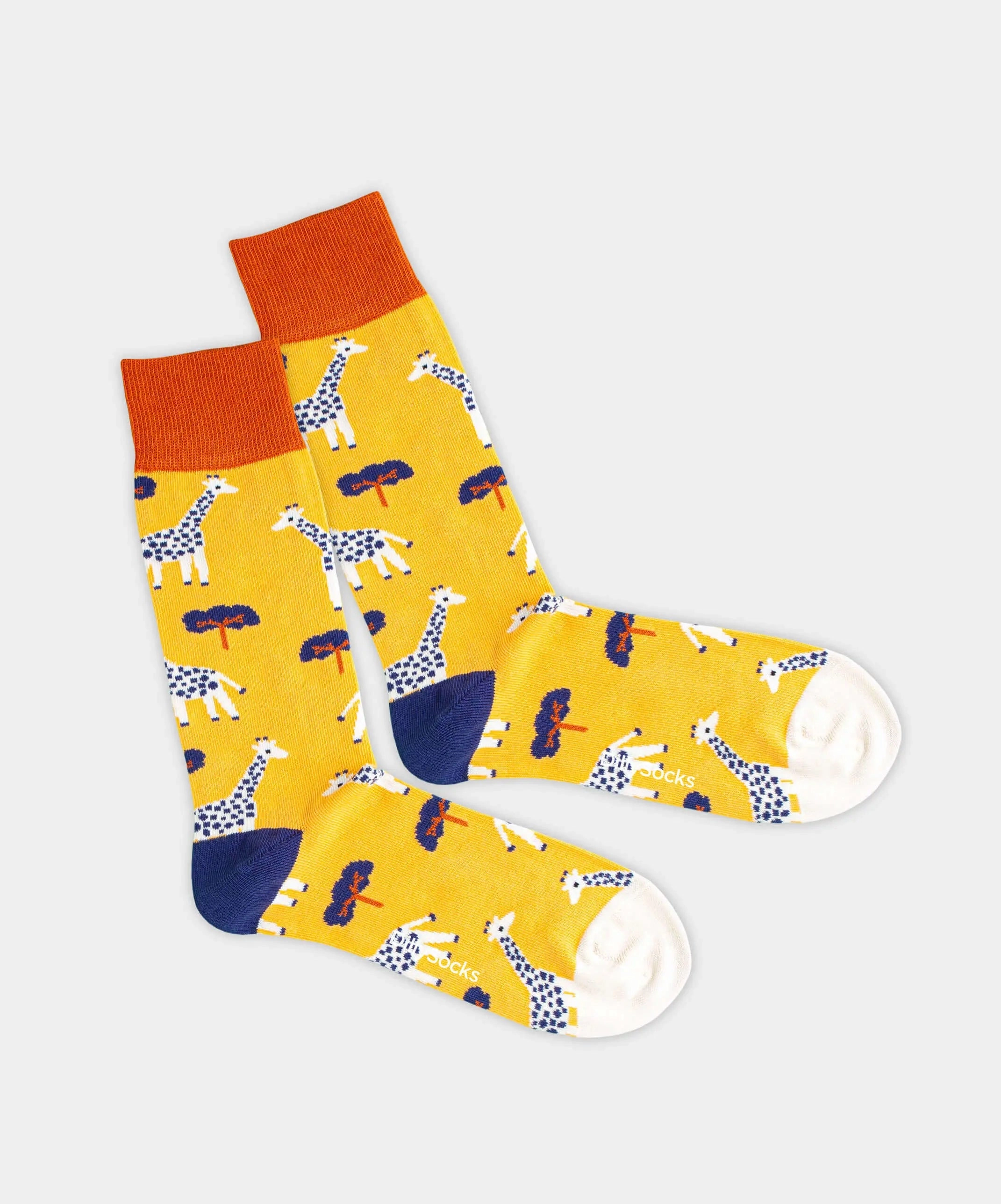 - Socken in Gelb mit Tier Motiv/Muster