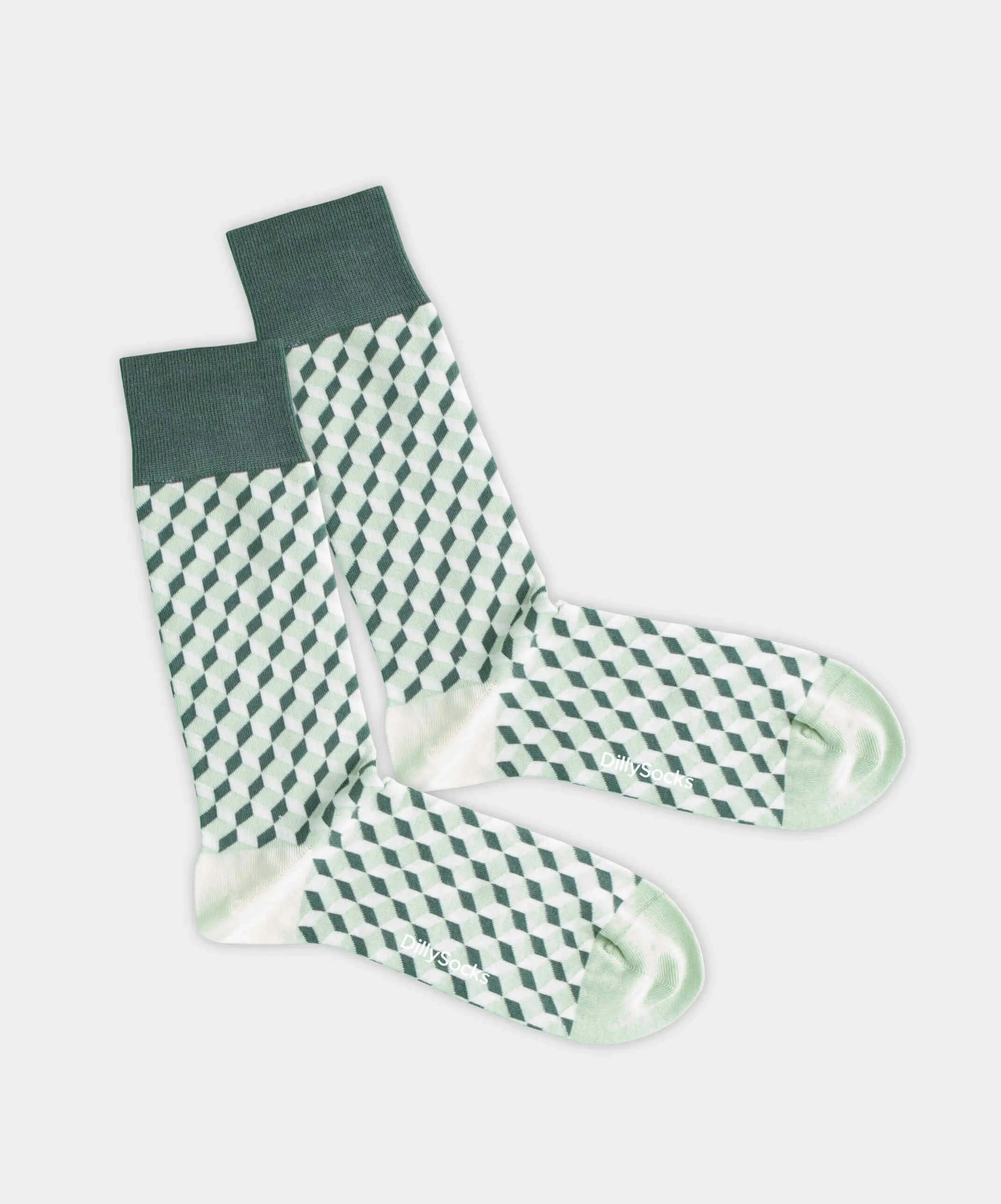 - Socken in Grün mit Dice Geometrisch Motiv/Muster