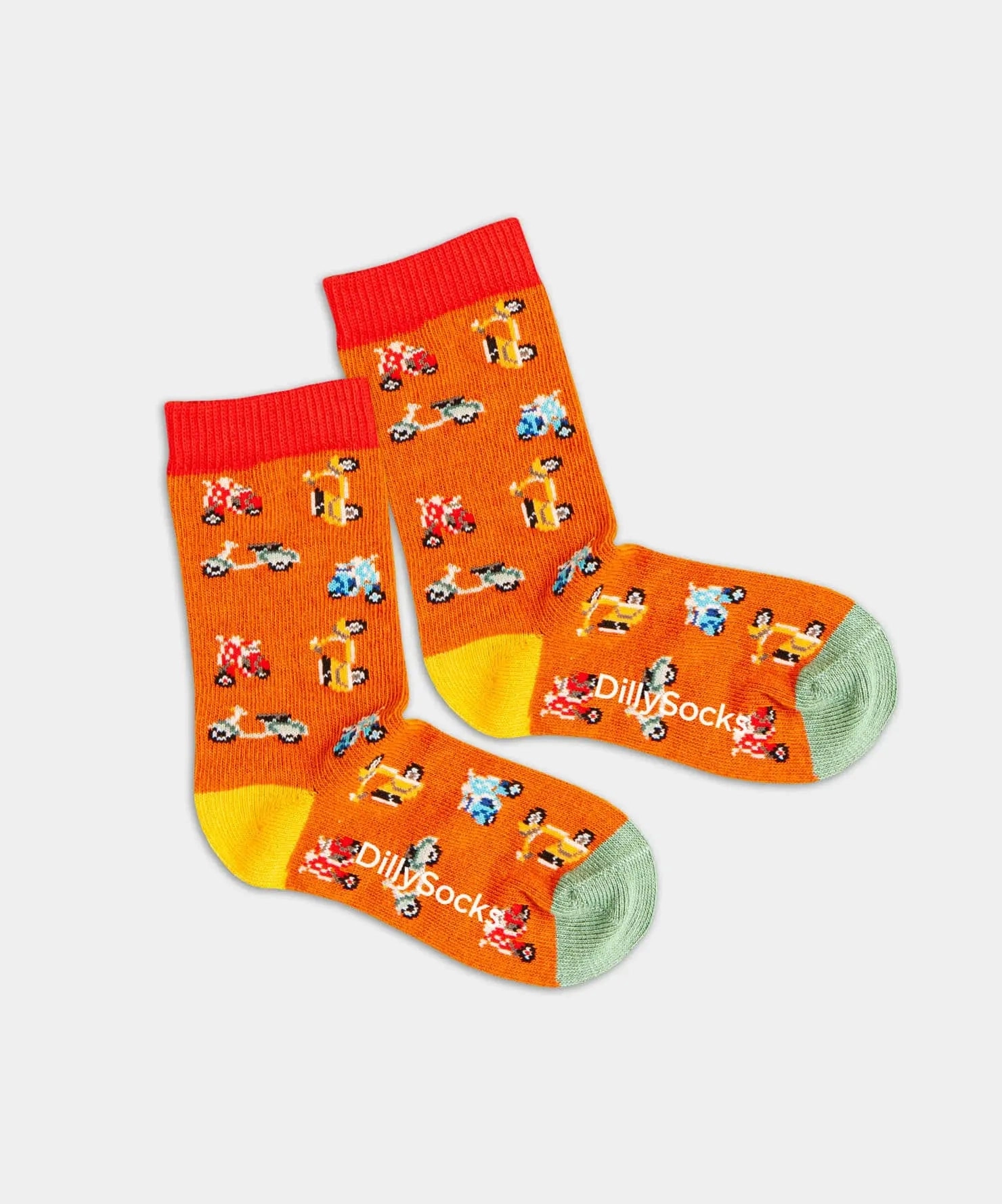 - Kindersocken in Orange mit Ferien Motiv/Muster