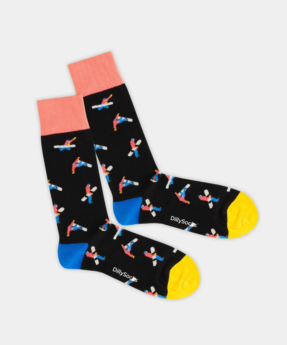 - Socken in Schwarz mit Sport Motiv/Muster