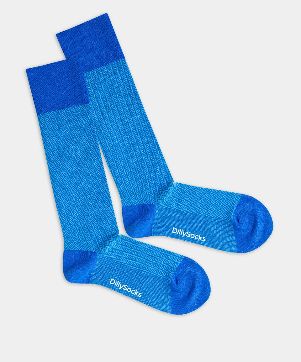 - Herrensocken in Blau mit Geometrisch Motiv/Muster