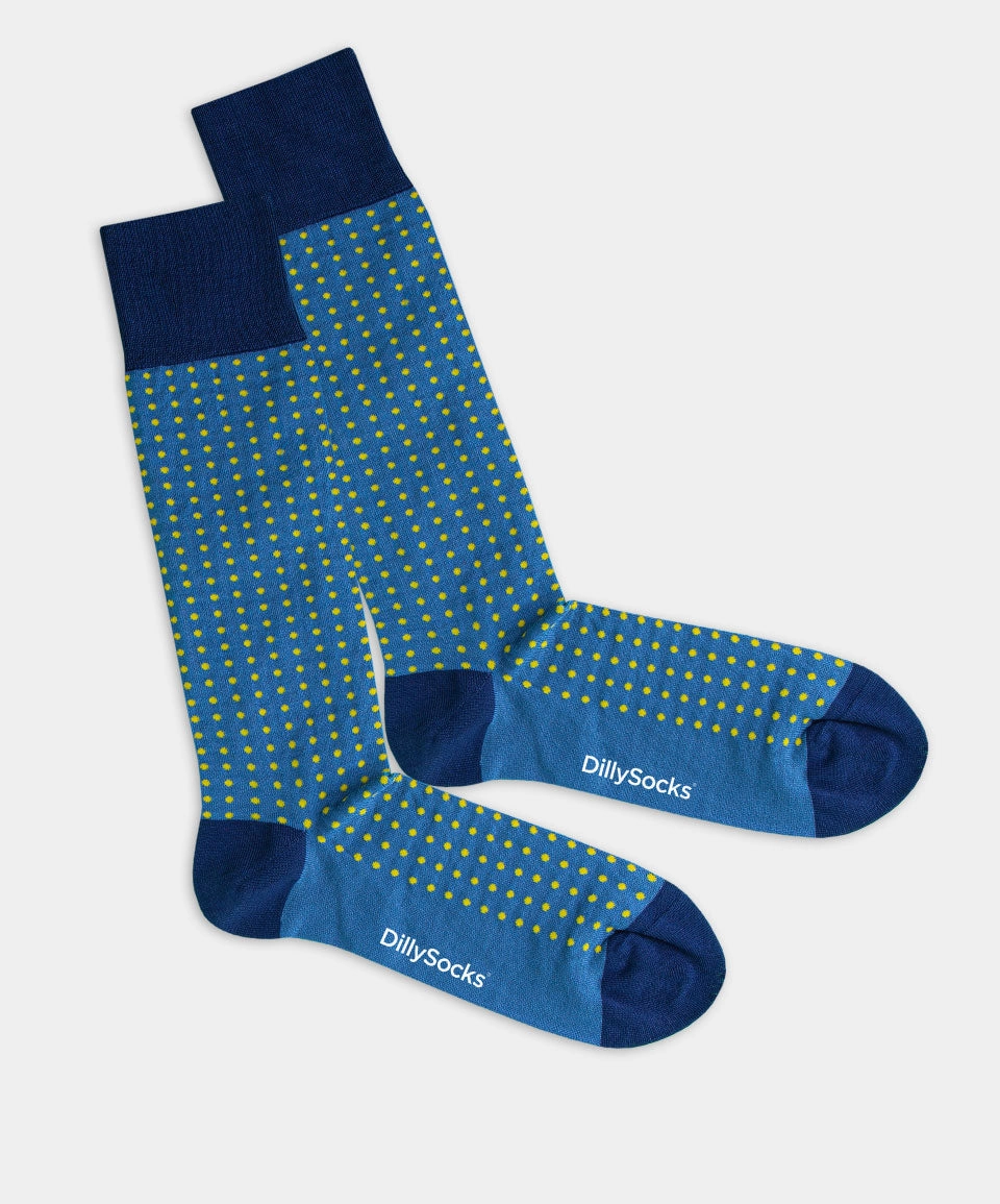 - Herrensocken in Blau mit Punkte Motiv/Muster