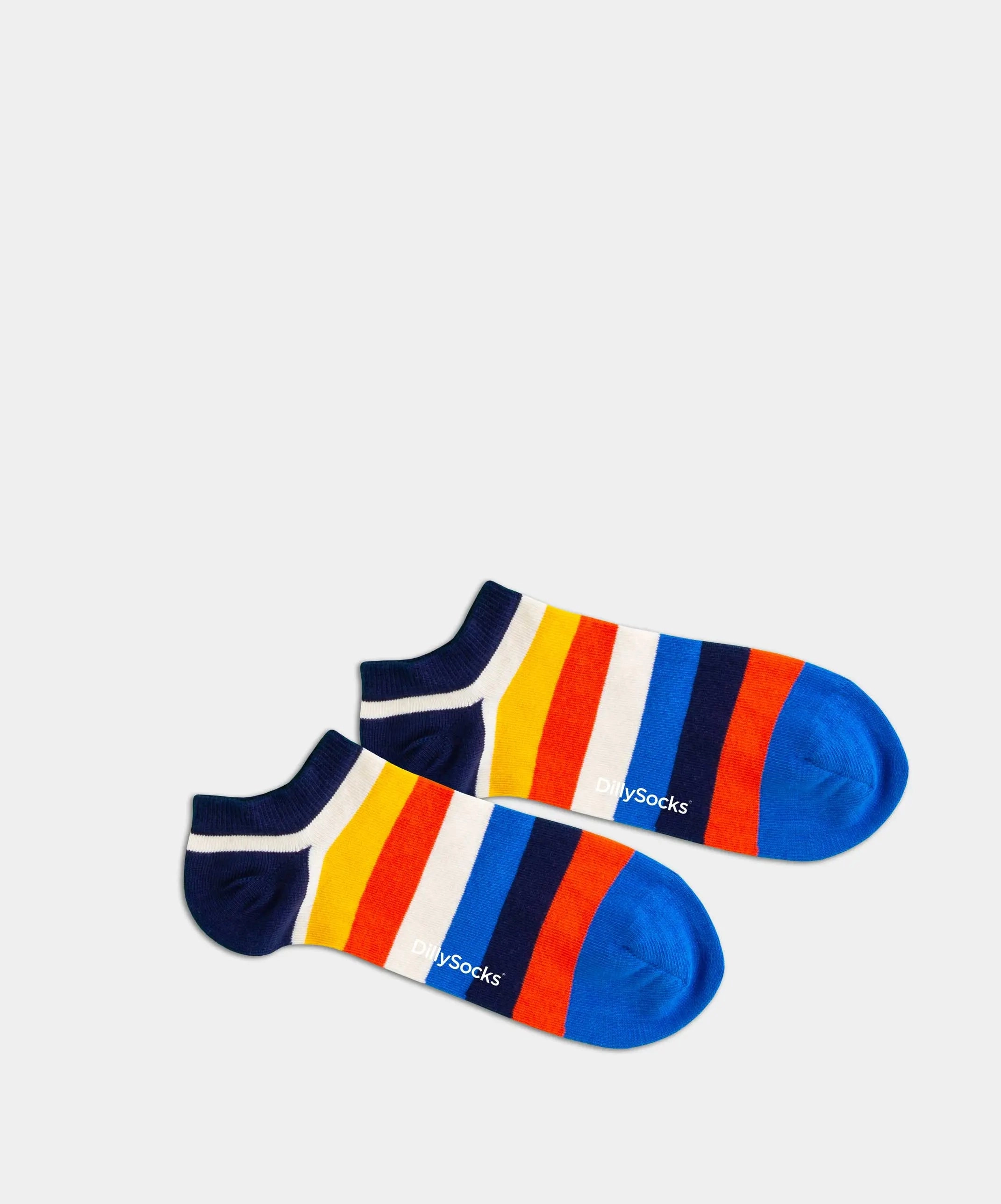 - Sneakersocken in Gelb Blau Orange mit Streifen Motiv/Muster