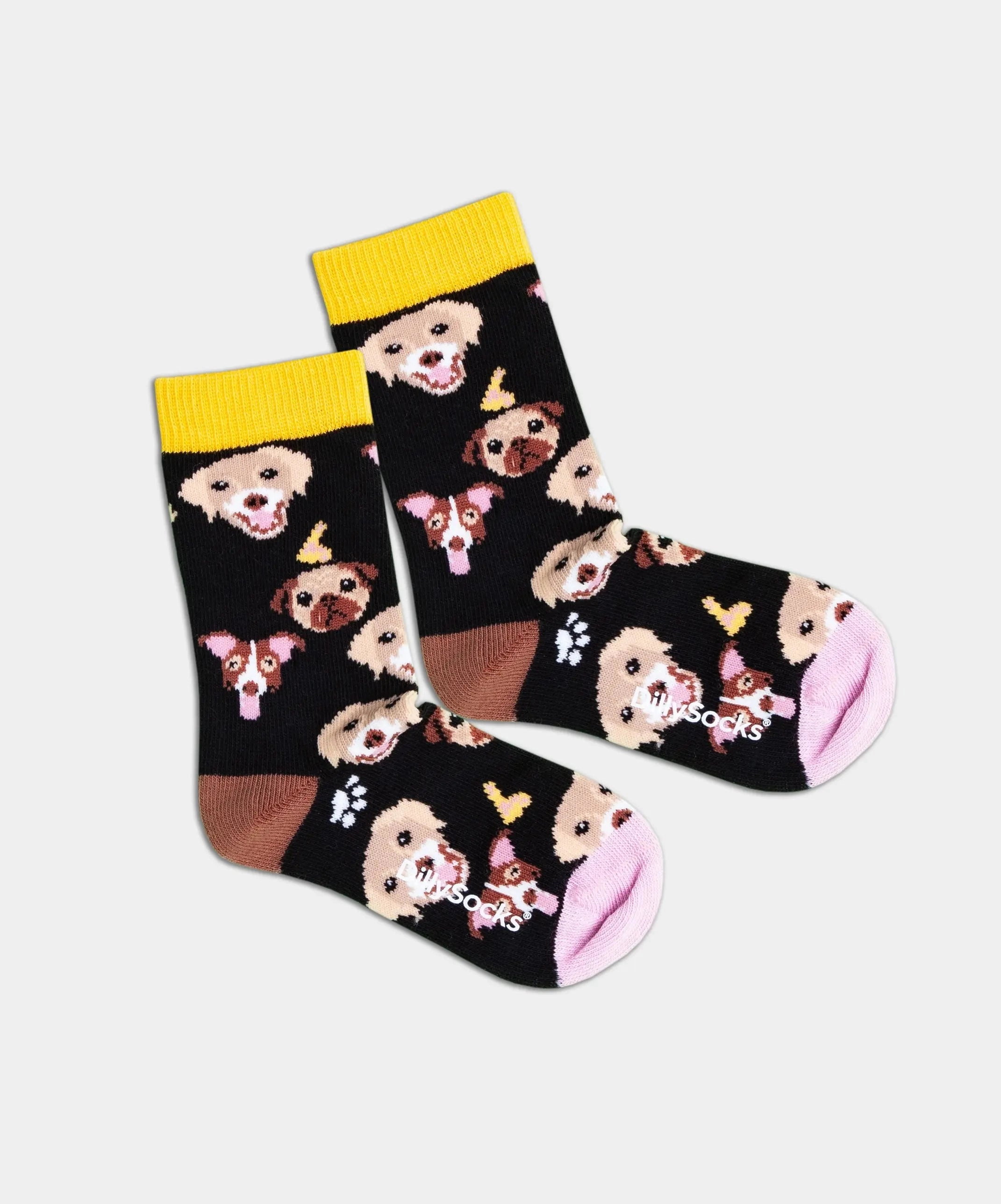 - Kindersocken in Schwarz mit Hund Tier Motiv/Muster