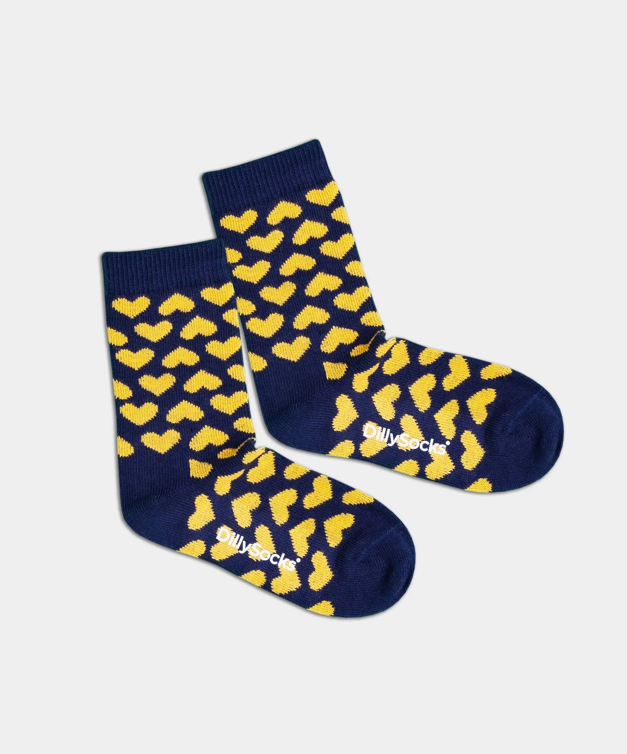 - Kindersocken in Blau mit Herz Motiv/Muster