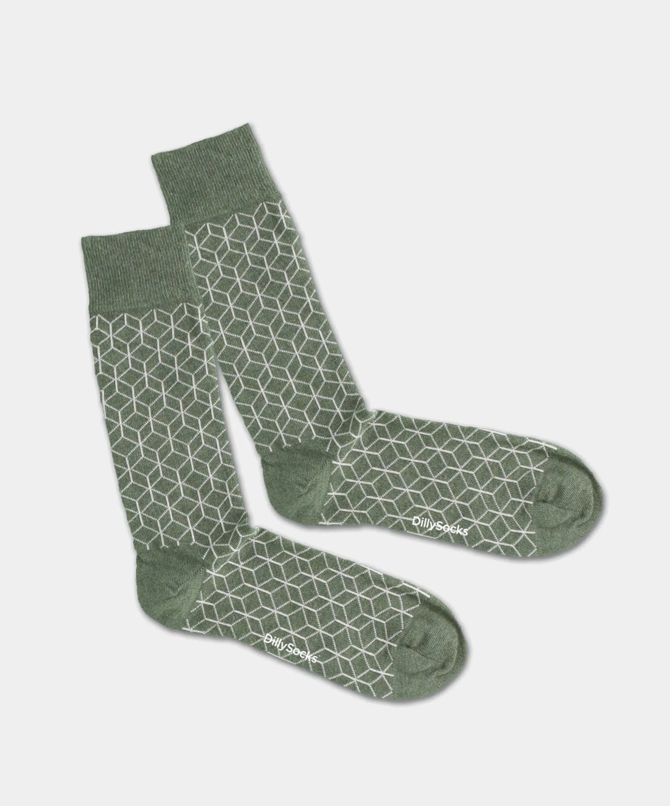 - Socken in Grün mit Dice Geometrisch Motiv/Muster