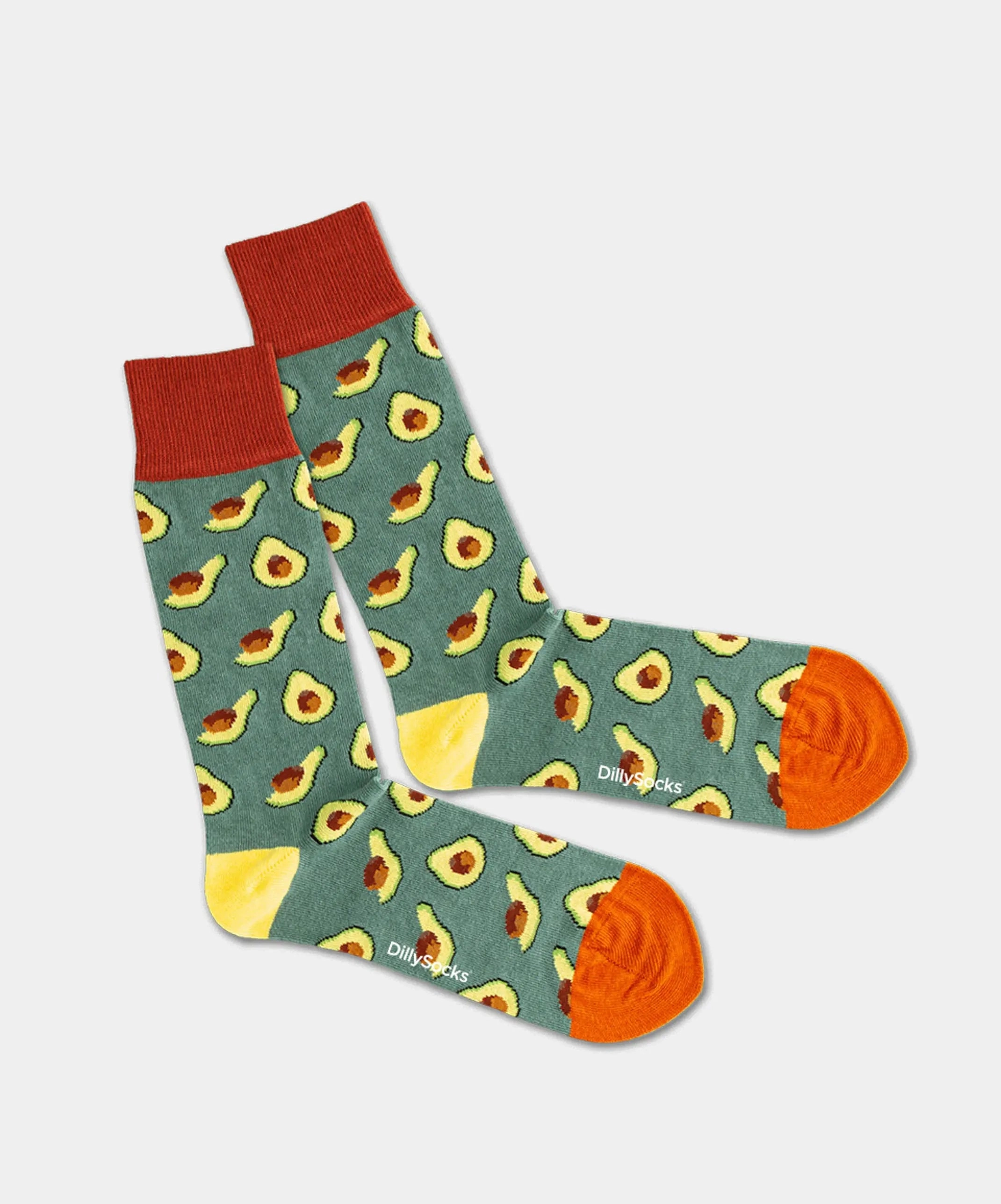 - Socken in Grün mit Früchte Avocado Motiv/Muster