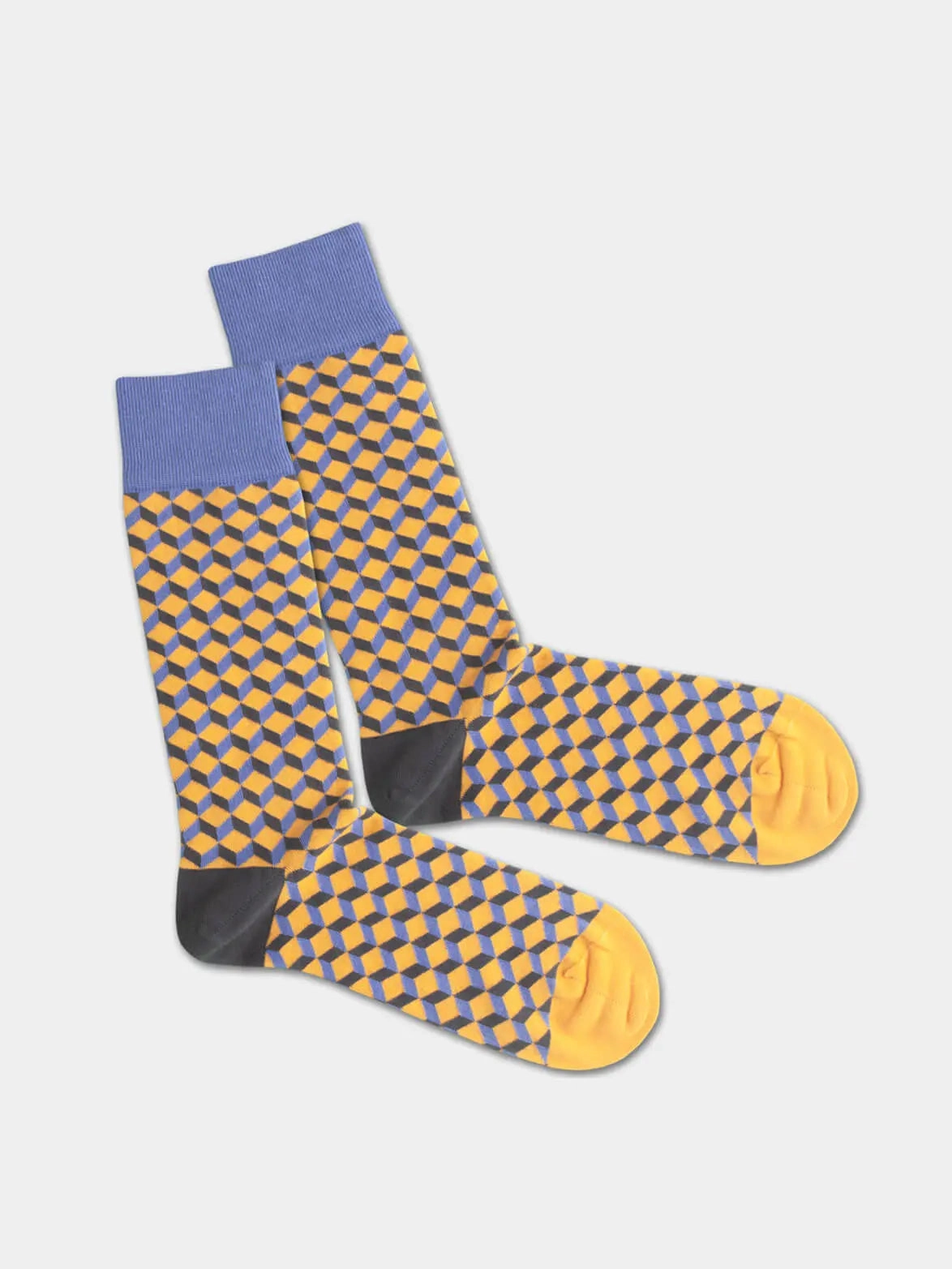 - Socken in Gelb mit Dice Motiv/Muster