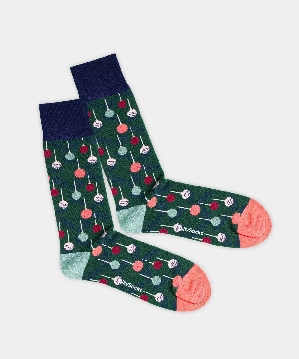 - Socken in Grün mit Weihnachten Motiv/Muster