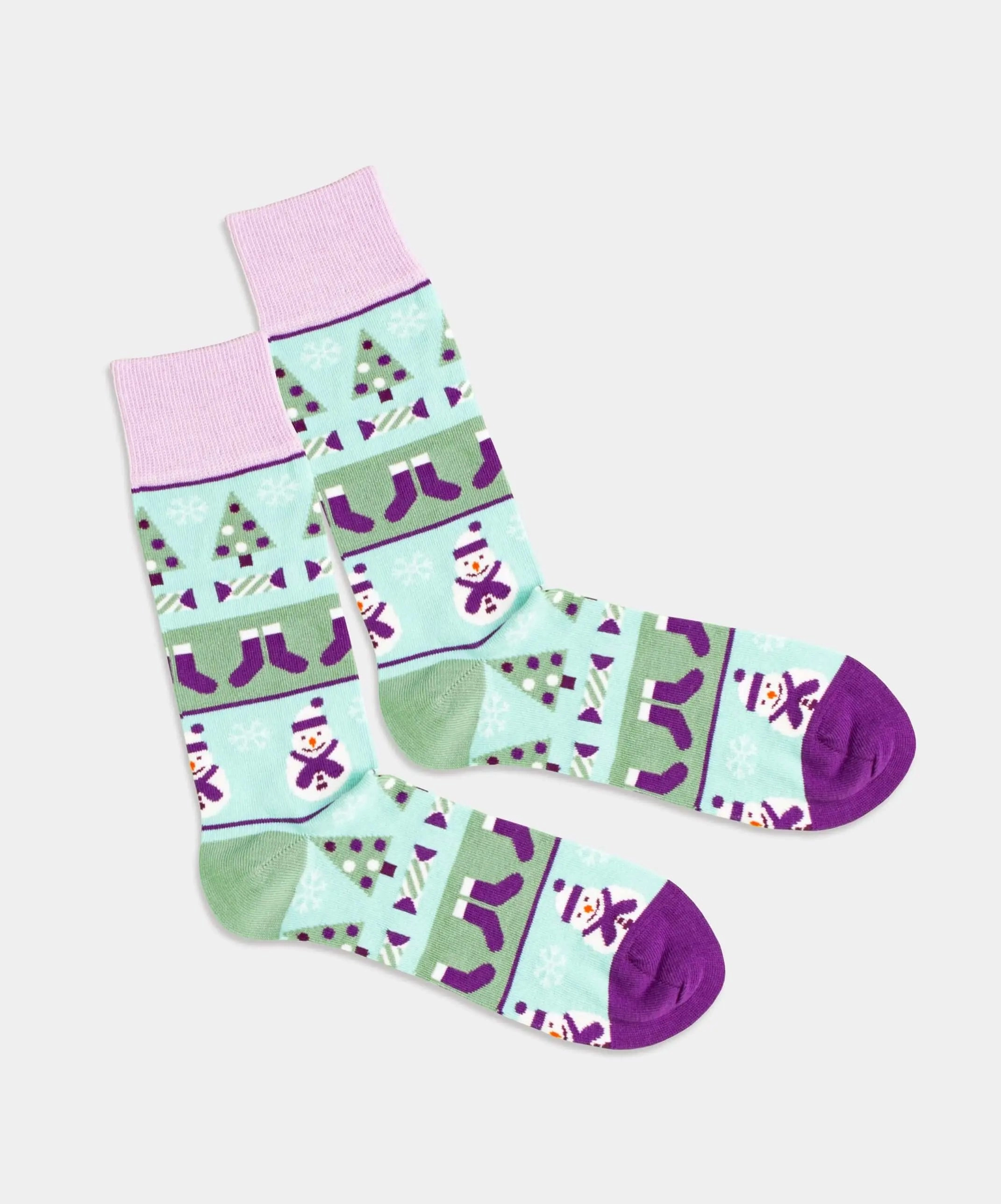 - Socken in Blau mit Weihnachten Motiv/Muster