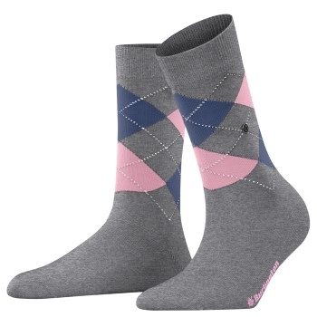 Burlington Covent Garden Mercerised Cotton Sock Grau/Rosa Gr 36/41 Damen