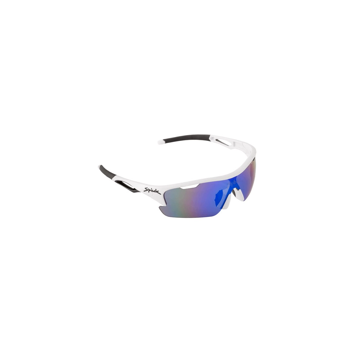 Spiuk Jifter Fahrradbrille Weiß / Schwarz Blau Spiegelgläser