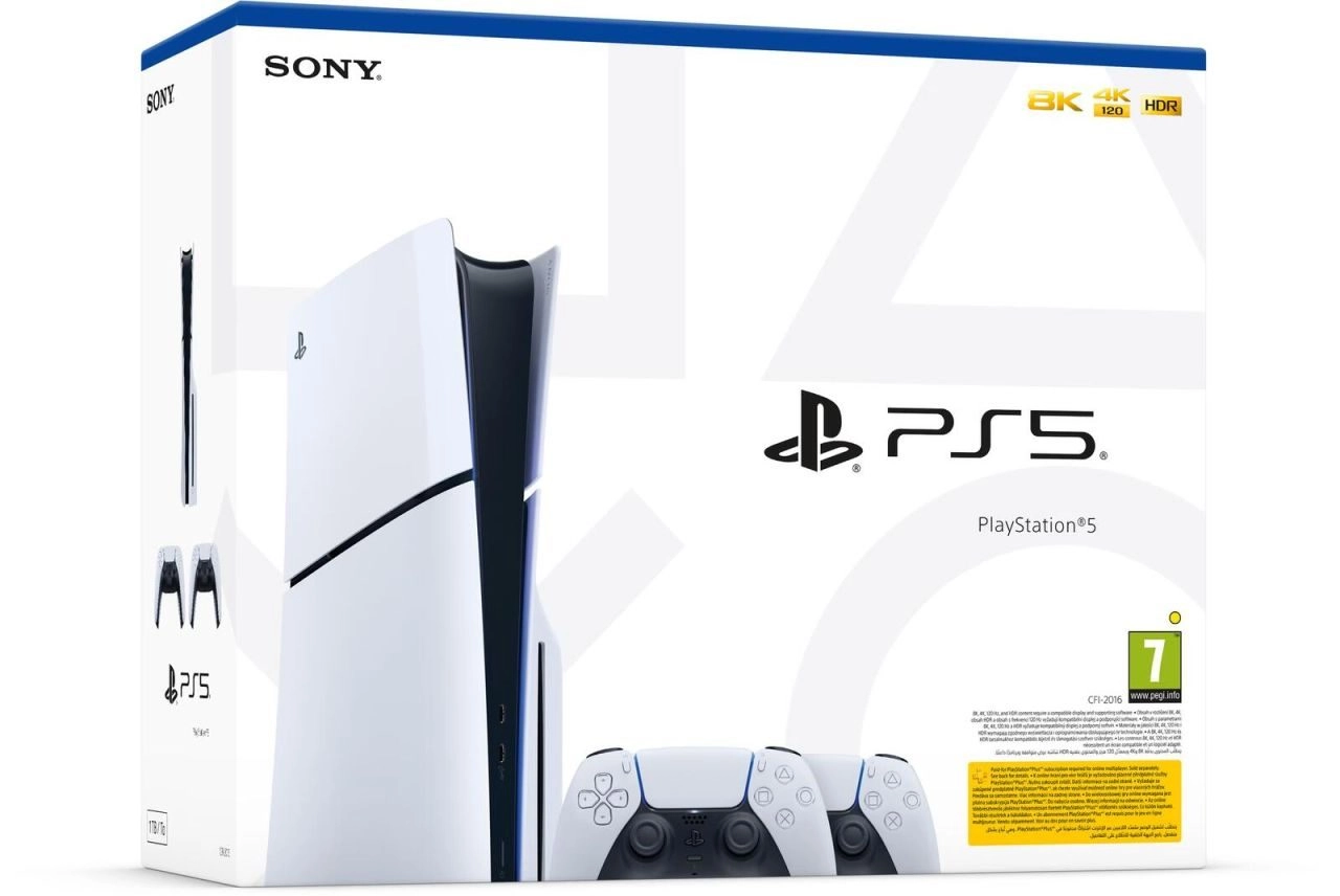 Sony Playstation 5 Slim Bundle Disc-Edition D-Chassis weiß inkl. zweiten DualSense Controller weiß