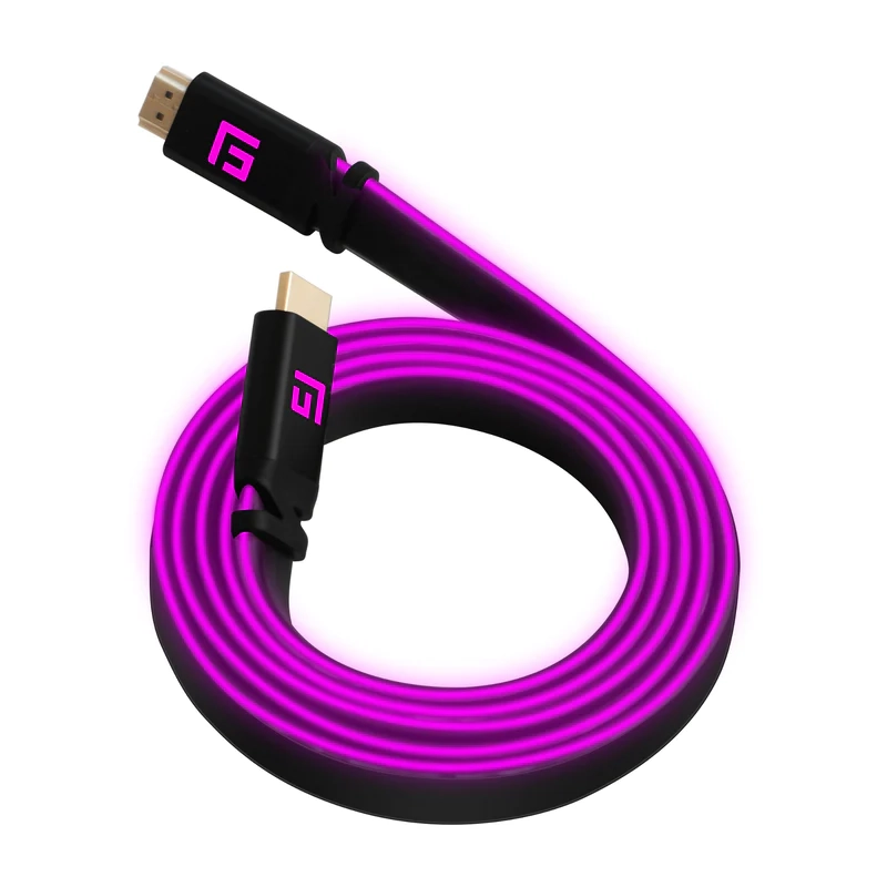 LED HDMI-Kabel 2.1, 1,5 m, High Speed, 8K/60Hz, Pink